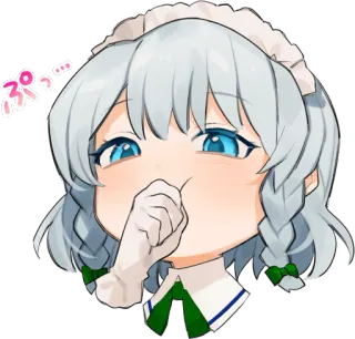 😂 ぷっ anime, maid, cute, chibi, kawaii, blush telegram sticker
