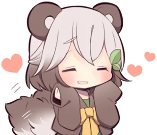 😍 anime, cute, chibi, cartoon, kawaii, bear, love, heart telegram sticker