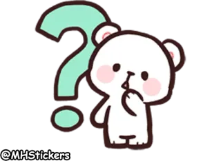 🤔 bear, cute, question, thinking, sticker, cartoon, confused whatsapp sticker