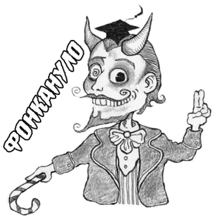 🍀 Фонкануло ปีศาจ, ปีศาจ, เขา, รับปริญญา, สูท, หูกระต่าย, ไม้เท้า telegram sticker
