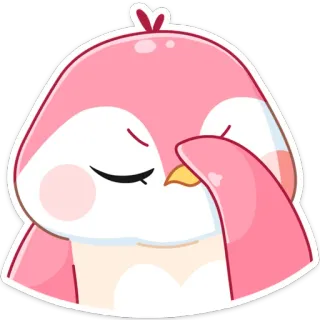 🤦‍♀️ bird, sad, crying, pink, kawaii, cute, animal telegram sticker