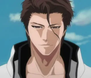 😏 Sosuke Aizen Bleach anime, villain, serious, calm, smug telegram sticker