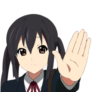 🤚 Аниме, Девушка, Волна, Привет, Приветствие, Мультфильм telegram sticker