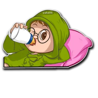 🍼 desenho animado, bebê, mamadeira, fofo, óculos telegram sticker