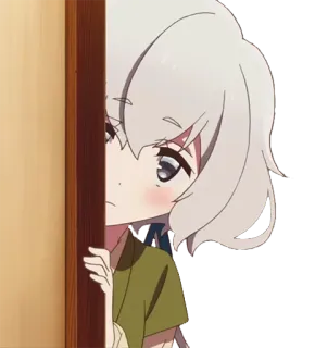 👀 Аниме, Девушка, Подглядывать, Милый, Мультфильм, Персонаж telegram sticker