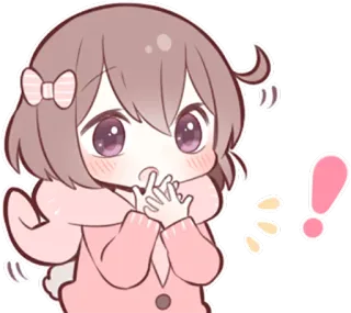 😮 милый, каваий, аниме, девушка, стикер, чиби telegram sticker