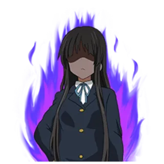 😨 Anime, Garota, Uniforme escolar, Com raiva, Escuro, Sombra telegram sticker