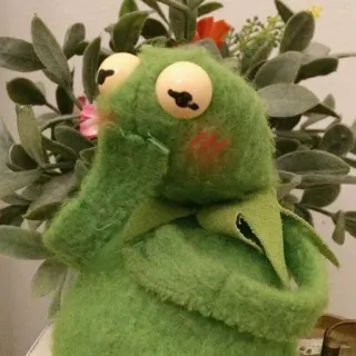 ☺️ Kermit 科米蛙, 青蛙, 玩偶, 绿色, 可爱, 毛绒玩具, 玩具 telegram sticker