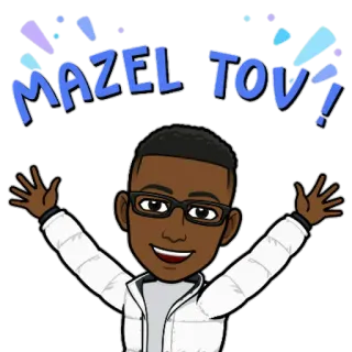 🥳 MAZEL TOV! お祝い, おめでとう, mazel tov, bitmoji, 漫画, 喜び, 幸せ telegram sticker