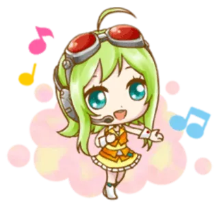 🎶 Anime, Kawaii, Chica, Dibujo animado, Sticker, Manga whatsapp sticker