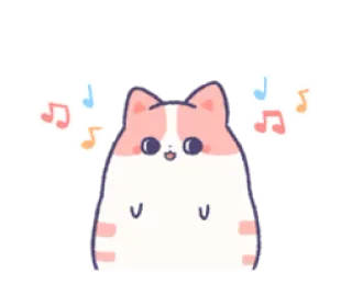 🎶 猫, 音乐, 可爱, 贴纸, 卡哇伊, 动物 whatsapp sticker