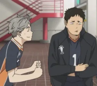 ✊ Haikyuu!! Anime, Haikyuu, Sugawara, Daichi, Volley-ball, Anime de sport telegram sticker