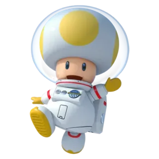 💟 Toad astronaut, cartoon, mario, nintendo, space, game telegram sticker