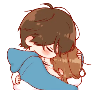💞 abrazo, afecto, dibujos animados, anime, amor whatsapp sticker