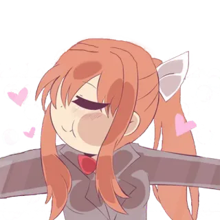💖 Monika Doki Doki Literature Club! anime, jogo, fofo, menina, dokidoki whatsapp sticker