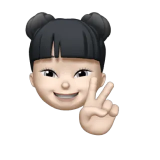 👧 Эмодзи, Знак мира, Девушка, Аватар, Цифровой стикер, Дружелюбный, Милый telegram sticker