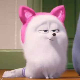 ❄️ Gidget The Secret Life of Pets собака, пушистый, животное, мультфильм, Гиджет, Тайная жизнь домашних животных whatsapp sticker