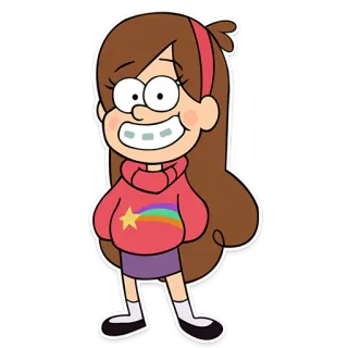 😁 Mabel Pines Gravity Falls desenho animado, personagem, Mabel Pines, Gravity Falls, animado, Disney, menina whatsapp sticker