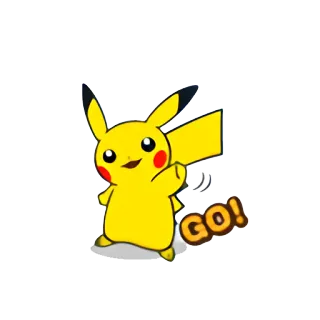 🚶 Pikachu GO! pikachu, pokemon, go, desenho animado, amarelo, anime, fofo whatsapp sticker