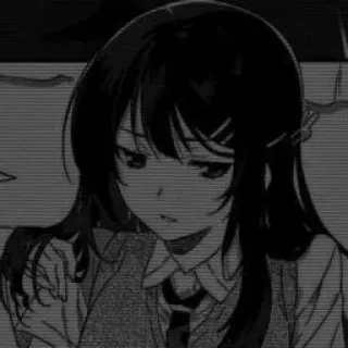 🖤 Anime, Mädchen, Schuluniform, Traurig, Manga telegram sticker