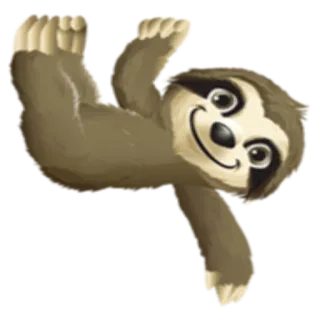 🙃 bicho-preguiça, animal, fofo, sorrindo whatsapp sticker