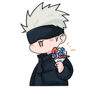 💐 Gojo Satoru Jujutsu Kaisen Anime, Manga, Gojo Satoru, Jujutsu Kaisen, Blumen, Chibi telegram sticker
