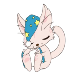 🌑 gato, durmiendo, dormir, dibujos animados, animal, lindo whatsapp sticker