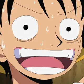 😓 Monkey D. Luffy One Piece Anime, One Piece, Monkey D. Luffy, animado, suor, desenho animado, mangá telegram sticker