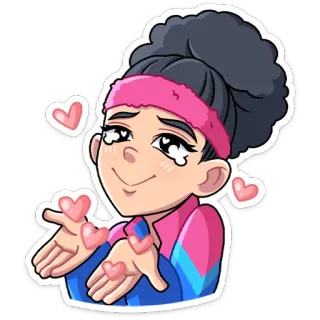 🥰 cartoon, girl, love, heart, pink, cute telegram sticker