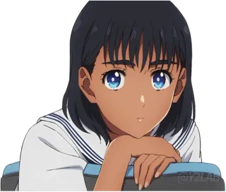 👀 Аниме, Девочка, Школьная форма, Персонаж, Короткие волосы telegram sticker