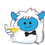 🥂 yeti, monster, trinken, feier, glas, süß telegram sticker