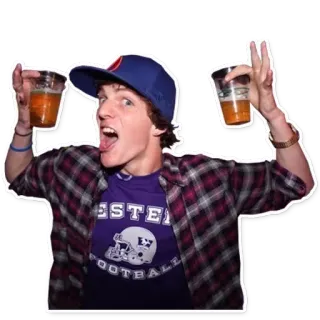 😜 drinking, beer, party, celebration, young adult telegram sticker