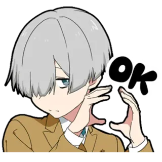 ⭕️ OK Anime, Chico, Ok, Aprobación, Acuerdo telegram sticker