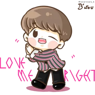 💃 LOVE ME RIGHT dễ thương, chibi, tình yêu, Kpop, anime telegram sticker