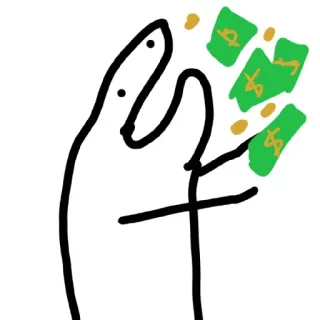 💸 Geld, Strichmännchen, Reichtum, Finanzen, Bargeld telegram sticker
