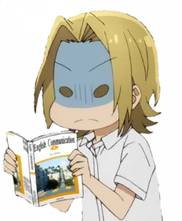 📕 English Communication Anime, Livro, Inglês, Comunicação, Confuso telegram sticker