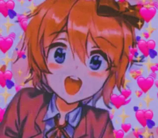 💞 Sayori Doki Doki Literature Club! anime, character, cute, kawaii, hearts, manga, doki doki literature club telegram sticker
