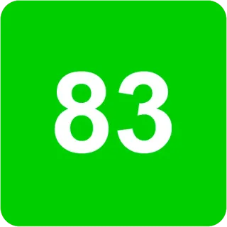 🟩 83 number, green, white telegram sticker