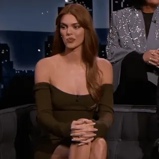 🥤 Kendall Jenner pessoa, mulher, celebridade, modelo, talk show, sentado(a) telegram sticker