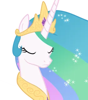 😑 Princess Celestia My Little Pony принцесса селестия, mlp, единорог, пони, мультфильм telegram sticker