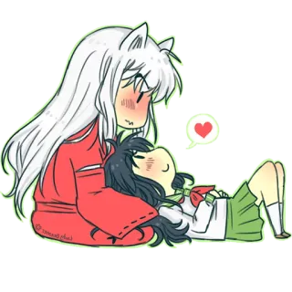 ❤ Inuyasha inuyasha, anime, dibujos animados, corazón, amor, lindo, kawaii whatsapp sticker