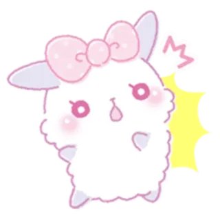 😱 милый, каваий, пушистый, кролик, животное, наклейка, очаровательный telegram sticker
