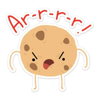 😠 Ar-r-r-r! cookie, monstre, en colère, dessin animé, mignon telegram sticker