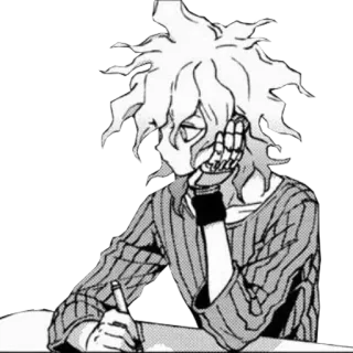 😕 Nagito Komaeda Danganronpa anime, manga, character, thinking, danganronpa telegram sticker