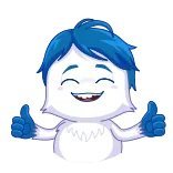 ๐ cartoon, thumbs up, cute, happy, approval, mascot telegram sticker