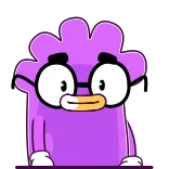 😏 cartoon, character, glasses, purple telegram sticker