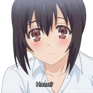 ❓ Hmm? anime, girl, hmm, thinking, cute whatsapp sticker