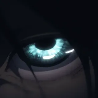 🍥 eye, anime, blue, close up, face, animation telegram sticker