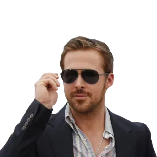 😎 Ryan Gosling acteur, beroemdheid, zonnebril, persoon, man whatsapp sticker