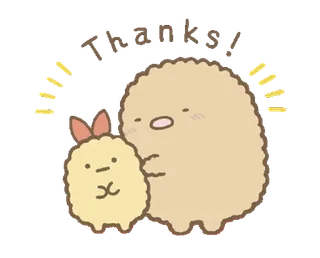 🧅 Thanks! ขอบคุณ, น่ารัก, คาวาอิ, ทักทาย telegram sticker